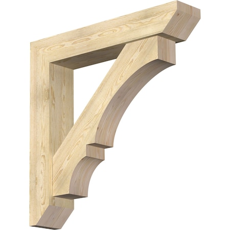 Ekena Millwork Balboa Slat Rough Sawn Bracket w/ Offset Brace, Douglas Fir, 8"W x 42"D x 42"H BKT0806X42X42BOA06RDF